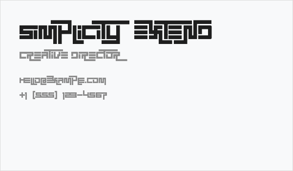 Simplicity Extend Business Card