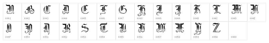 Simplicity No4 Character Map