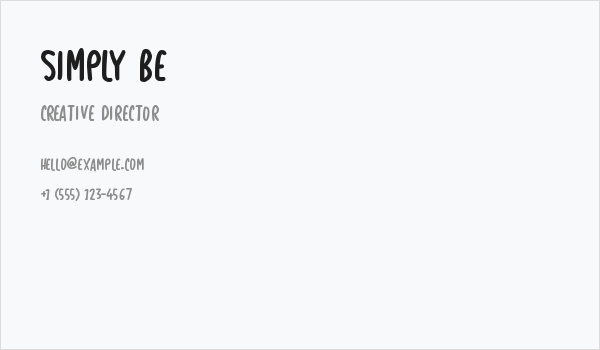 Simply Be Business Card