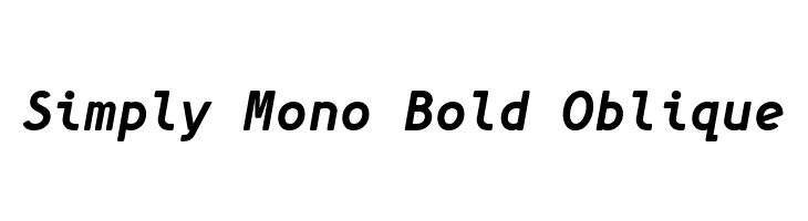 Simply Mono Bold Oblique  नि: शुल्क फ़ॉन्ट्स डाउनलोड