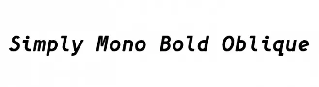 Simply Mono Bold Oblique  नि: शुल्क फ़ॉन्ट्स डाउनलोड