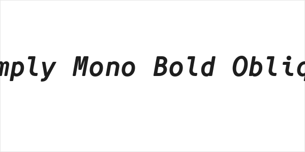 Simply Mono Bold Oblique Logo