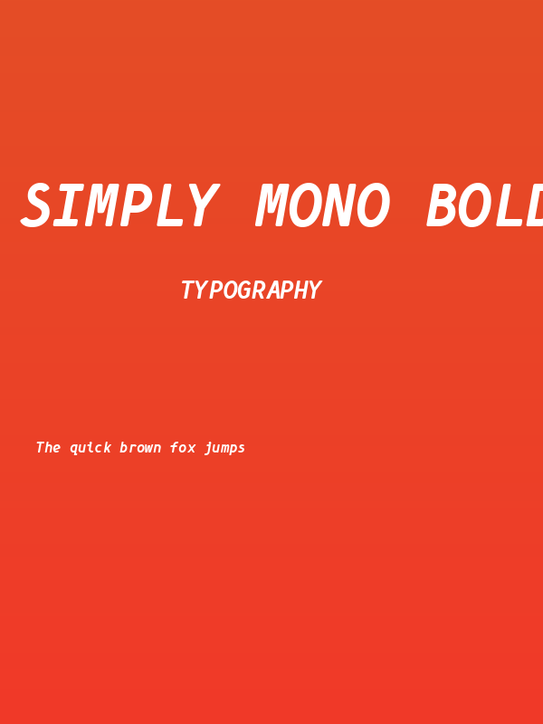 Simply Mono Bold Oblique Poster