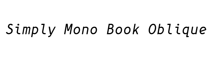 Simply Mono Book Oblique  नि: शुल्क फ़ॉन्ट्स डाउनलोड