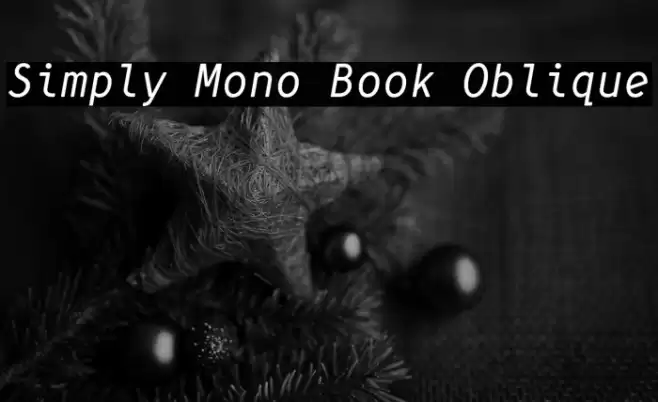 Simply Mono Book Oblique Font examples