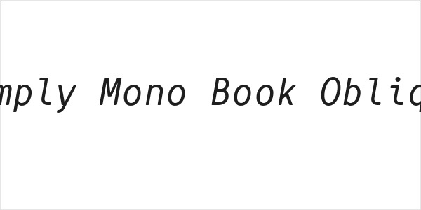 Simply Mono Book Oblique Logo