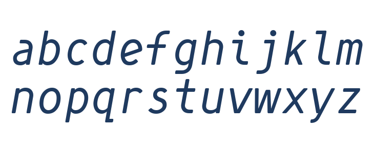 Simply Mono Book Oblique Lowercase