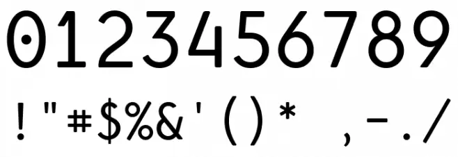 Simply Mono Book Font OTHER CHARS