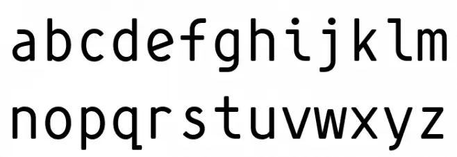 Simply Mono Book Font LOWERCASE