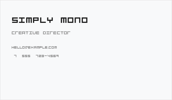Simply Mono Business Card