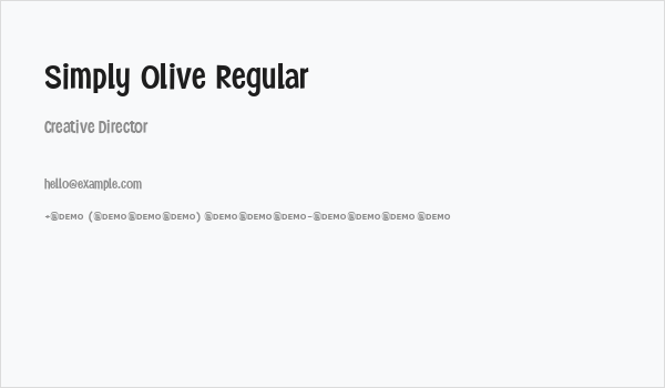 Simply Olive Regular Business Card