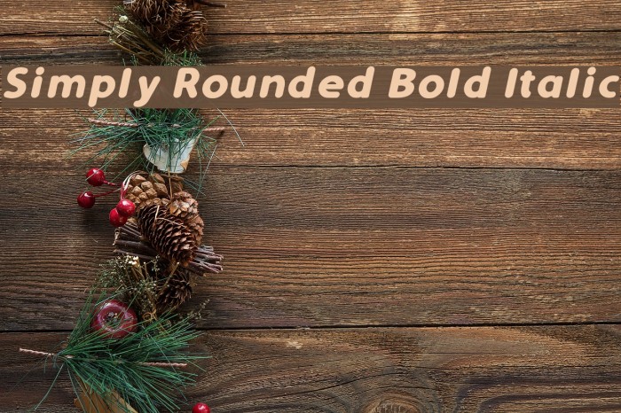 Simply Rounded Bold Italic Font examples