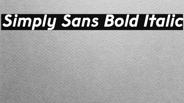 Simply Sans Bold Italic Example 2