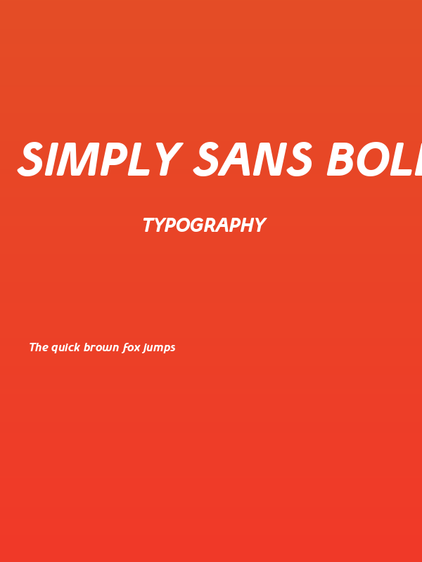 Simply Sans Bold Italic Poster