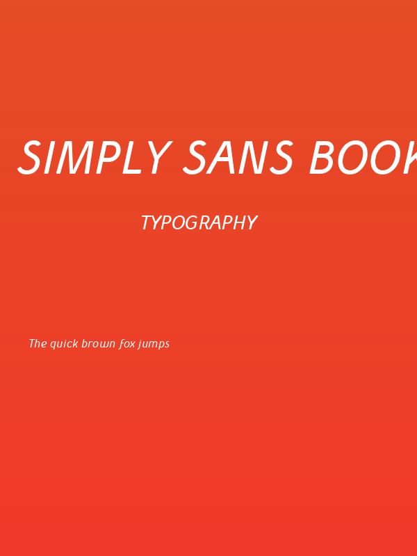 Simply Sans Book Italic Poster