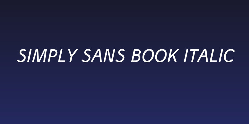 Simply Sans Book Italic Social Header