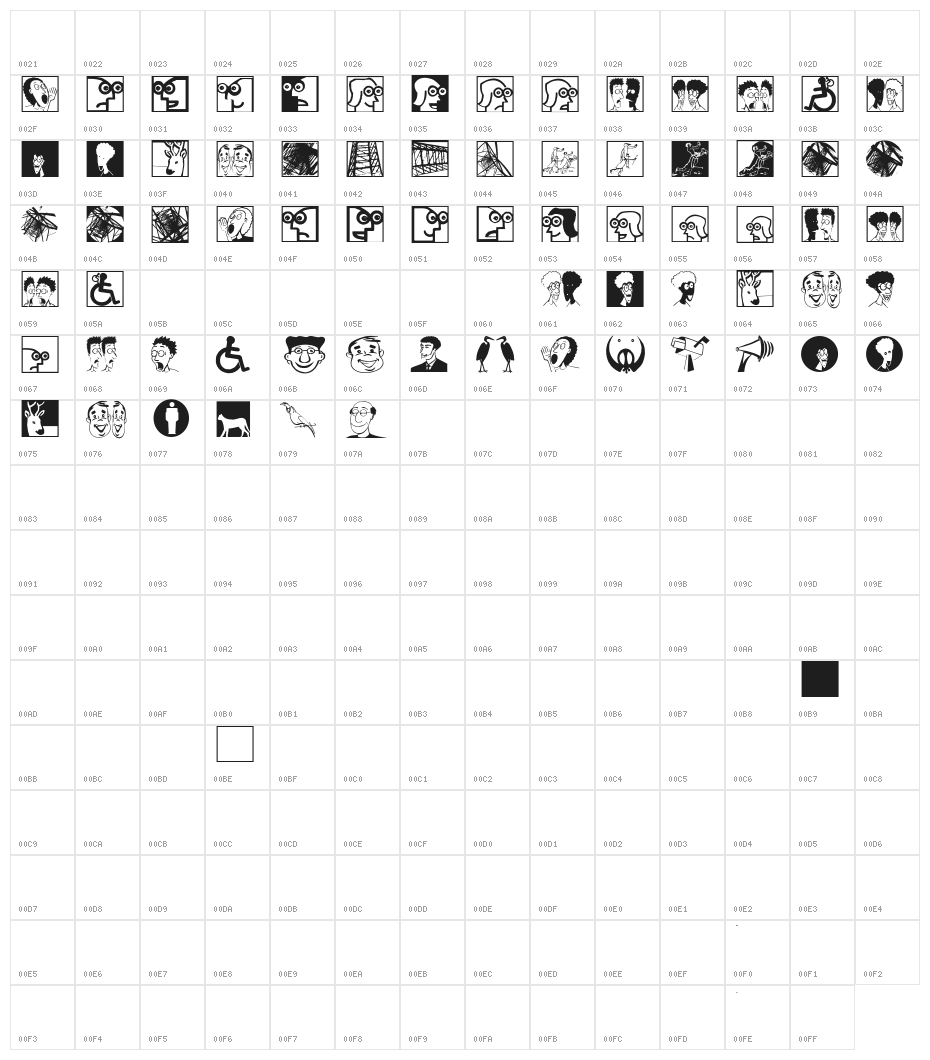 SimplyDrawings Character Map