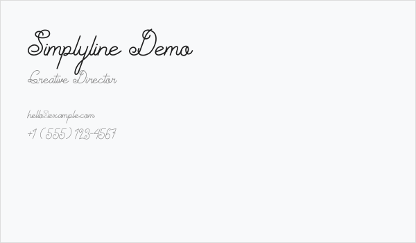 Simplyline Demo Business Card
