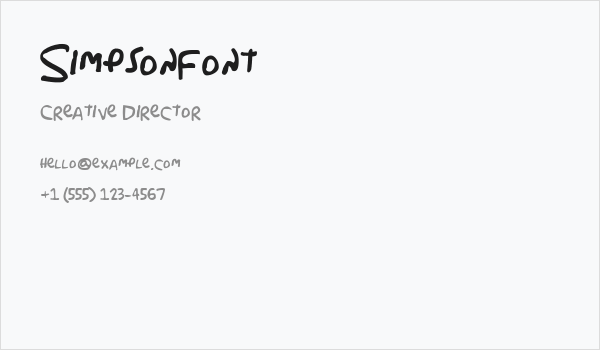 Simpsonfont Business Card