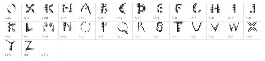 Simula Silver Stripe Character Map