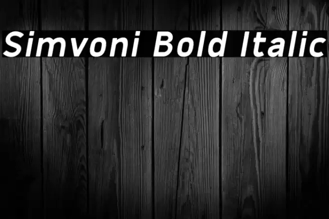 Simvoni Bold Italic Font examples