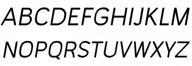 Simvoni Italic फ़ॉन्ट अपरकेस