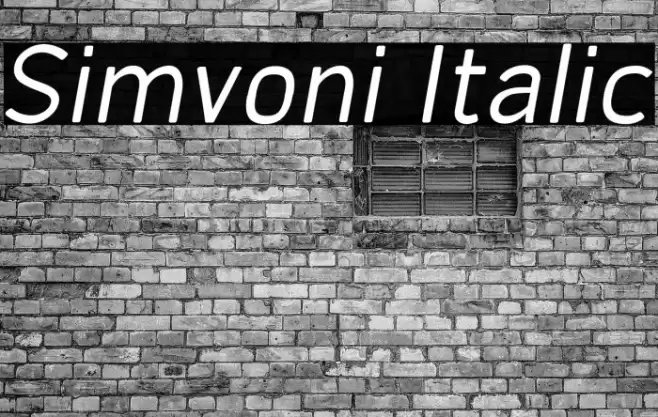 Simvoni Italic Font examples