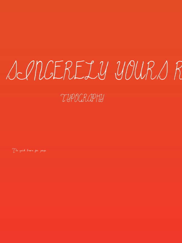 Sincerely Yours Regular Poster