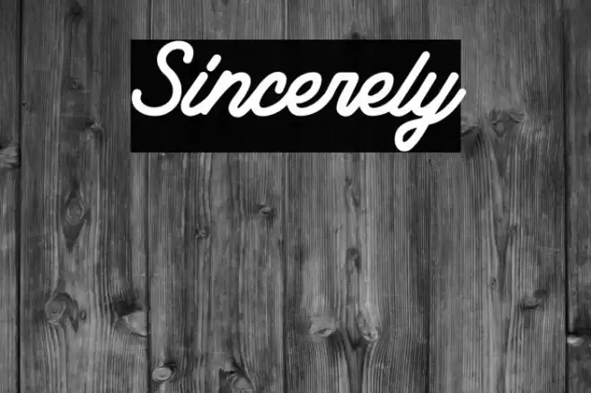 Sincerely Font examples