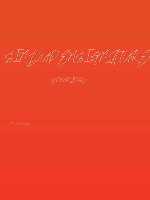 SindupenSignature-Regular Poster