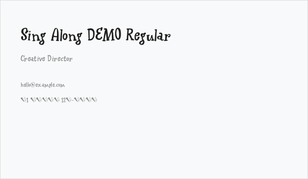 Sing Along DEMO Regular Business Card