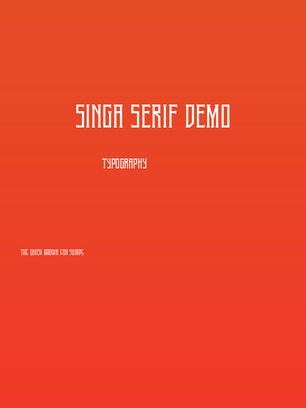 Singa Serif DEMO Poster