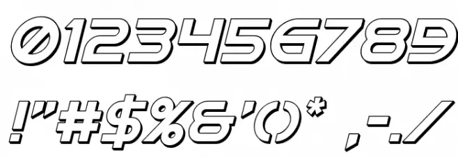 Singapore Sling 3D Italic Font OTHER CHARS