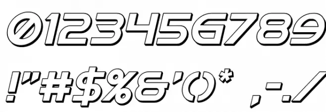 Singapore Sling 3D Italic Font OTHER CHARS