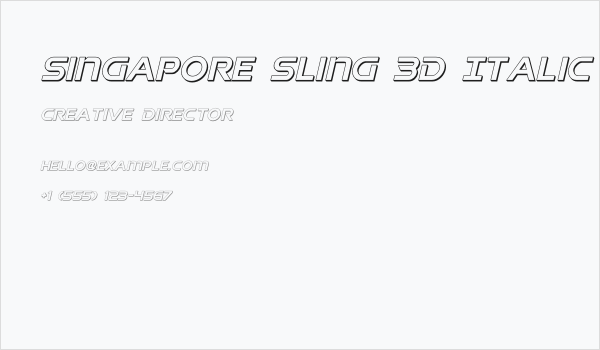 Singapore Sling 3D Italic Business Card