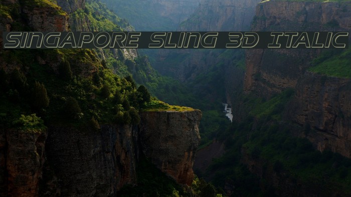 Singapore Sling 3D Italic Font examples
