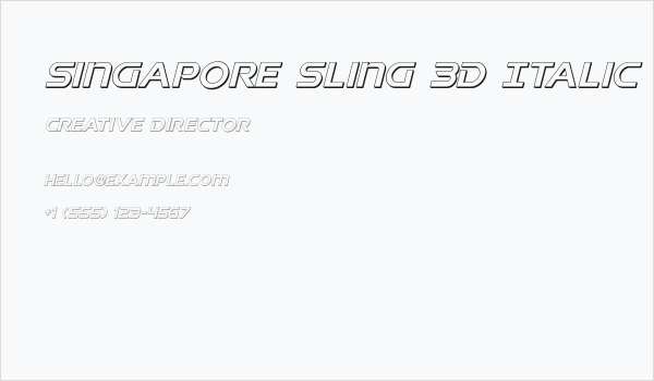 Singapore Sling 3D Italic Business Card