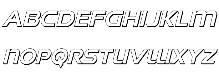 Singapore Sling 3D Italic Font LOWERCASE