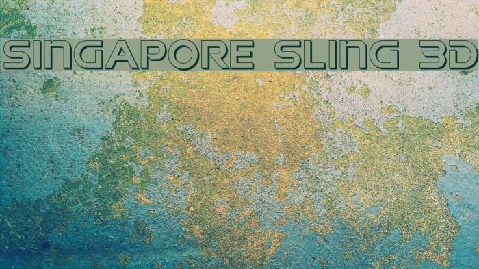 Singapore Sling 3D Font examples
