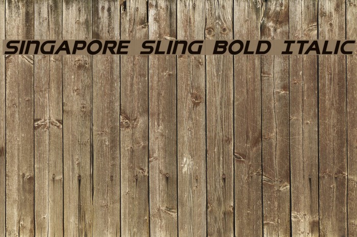 Singapore Sling Bold Italic Example 1