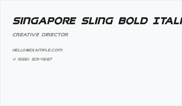 Singapore Sling Bold Italic Business Card