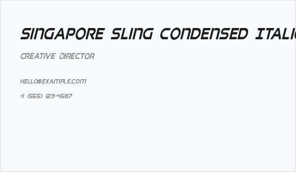 Singapore Sling Condensed Italic Business Card