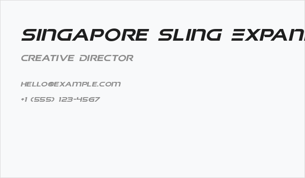 Singapore Sling Expanded Italic Business Card