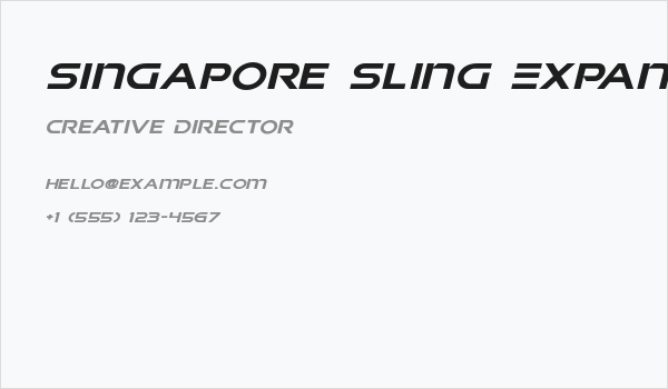 Singapore Sling Expanded Italic Business Card