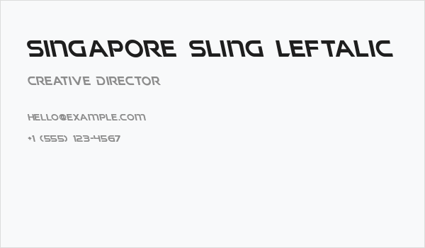 Singapore Sling Leftalic Business Card
