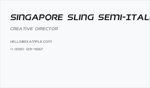 Singapore Sling Semi-Italic Business Card