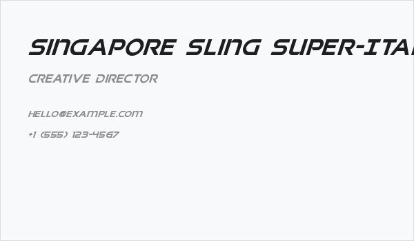 Singapore Sling Super-Italic Business Card