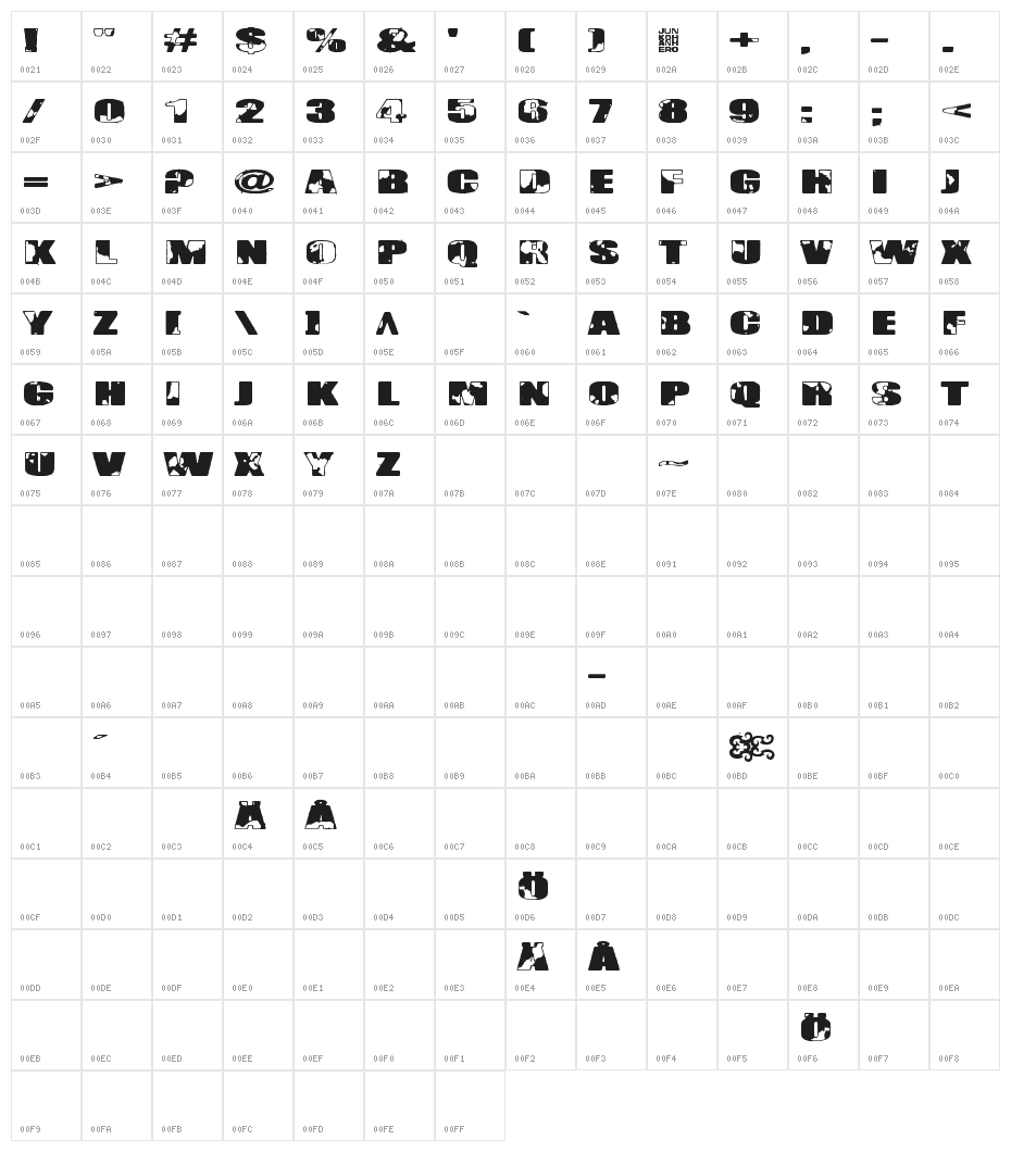 Singapore Character Map
