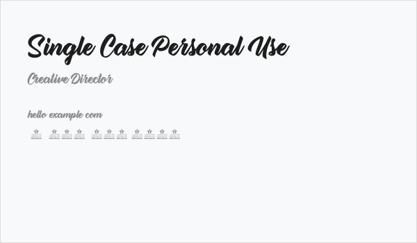 Single Case Personal Use Business Card