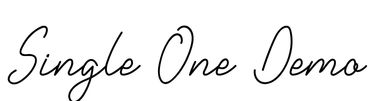 Single One Demo  Free Fonts Download